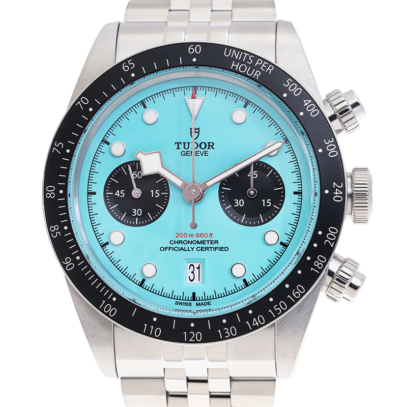 NEW TUDOR BLACK BAY CHRONO 79360N-0024 FLAMINGO BLUE TURQUOISE DIAL