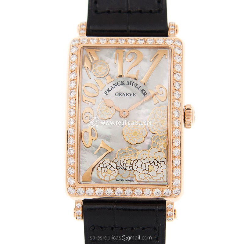FRANCK MULLER LONG ISLAND 952 QZ REL MOP BC D 1R LS (5N) - BLACK STRAP 1