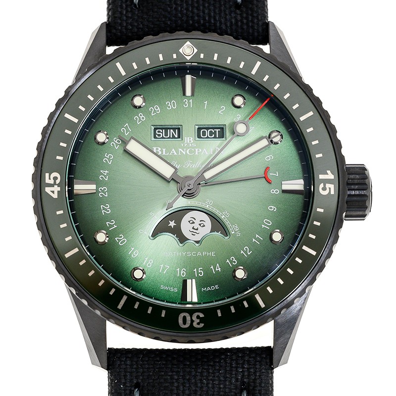 NEW BLANCPAIN FIFTY FATHOMS BATHYSCAPHE QUANTIEME COMPLET PHASES DE LUNE 5054 0153 B52A 1