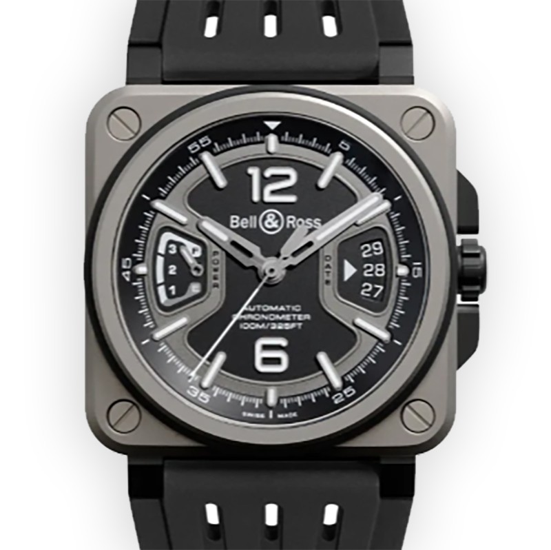 NEW BELL&ROSS BR-X3 BRX3R-BL-TI/SRB 1