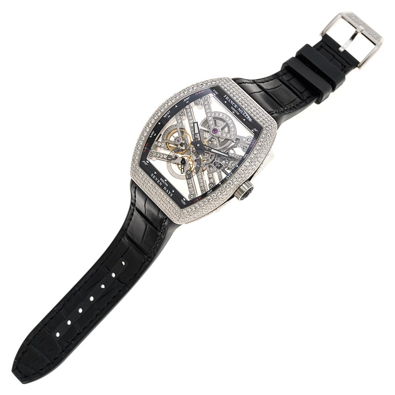 NEW FRANCK MULLER VANGUARD 7 DAYS POWER RESERVE SKELETON V 45 S6 SQT D MVTD AC NR (NR.BLC.RGE) 2