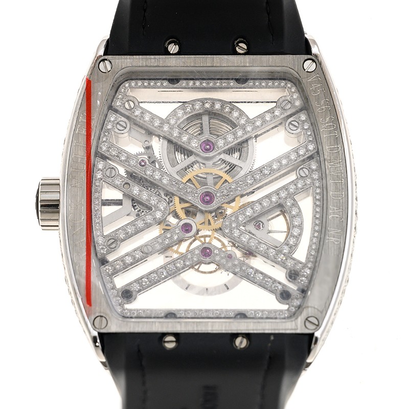 NEW FRANCK MULLER VANGUARD 7 DAYS POWER RESERVE SKELETON V 45 S6 SQT D MVTD AC NR (NR.BLC.RGE) 3