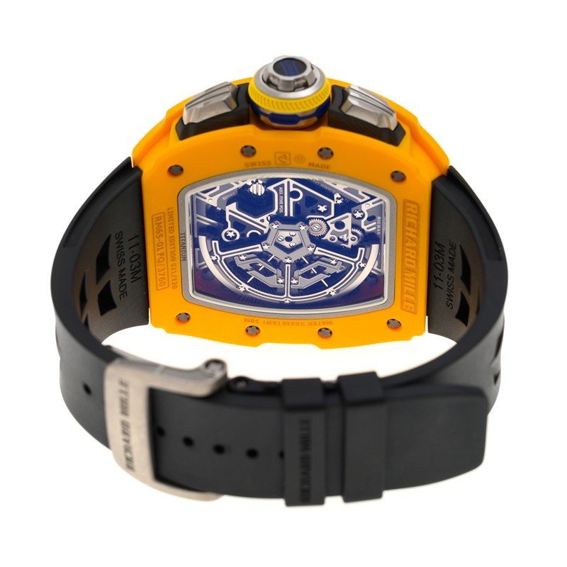 NEW RICHARD MILLE RM65-01 SPLIT-SECONDS CHRONOGRAPH YELLOW QUARTZ TPT LIMITED EDITION OF 120 PIECES 4