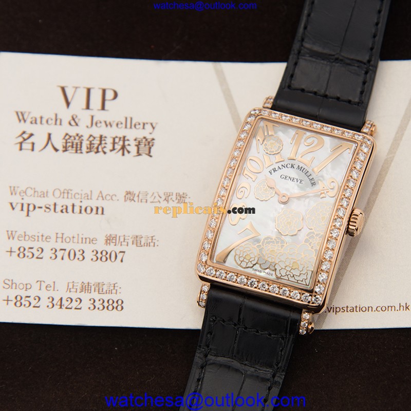 FRANCK MULLER LONG ISLAND 952 QZ REL MOP BC D 1R LS (5N) - BLACK STRAP 5