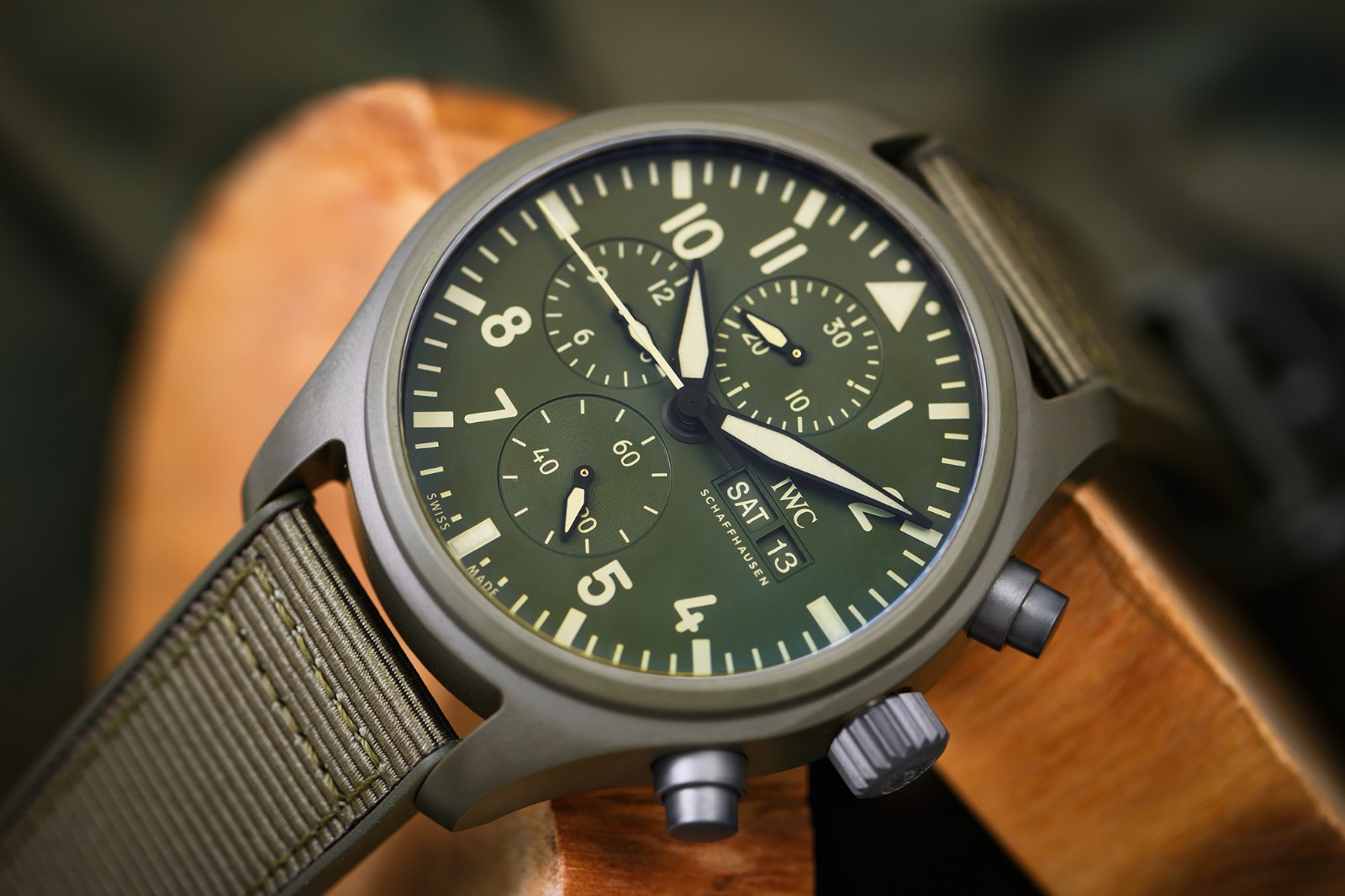 NEW IWC Pilots Watch Chronograph TOP GUN Edition Woodland IW389106 5