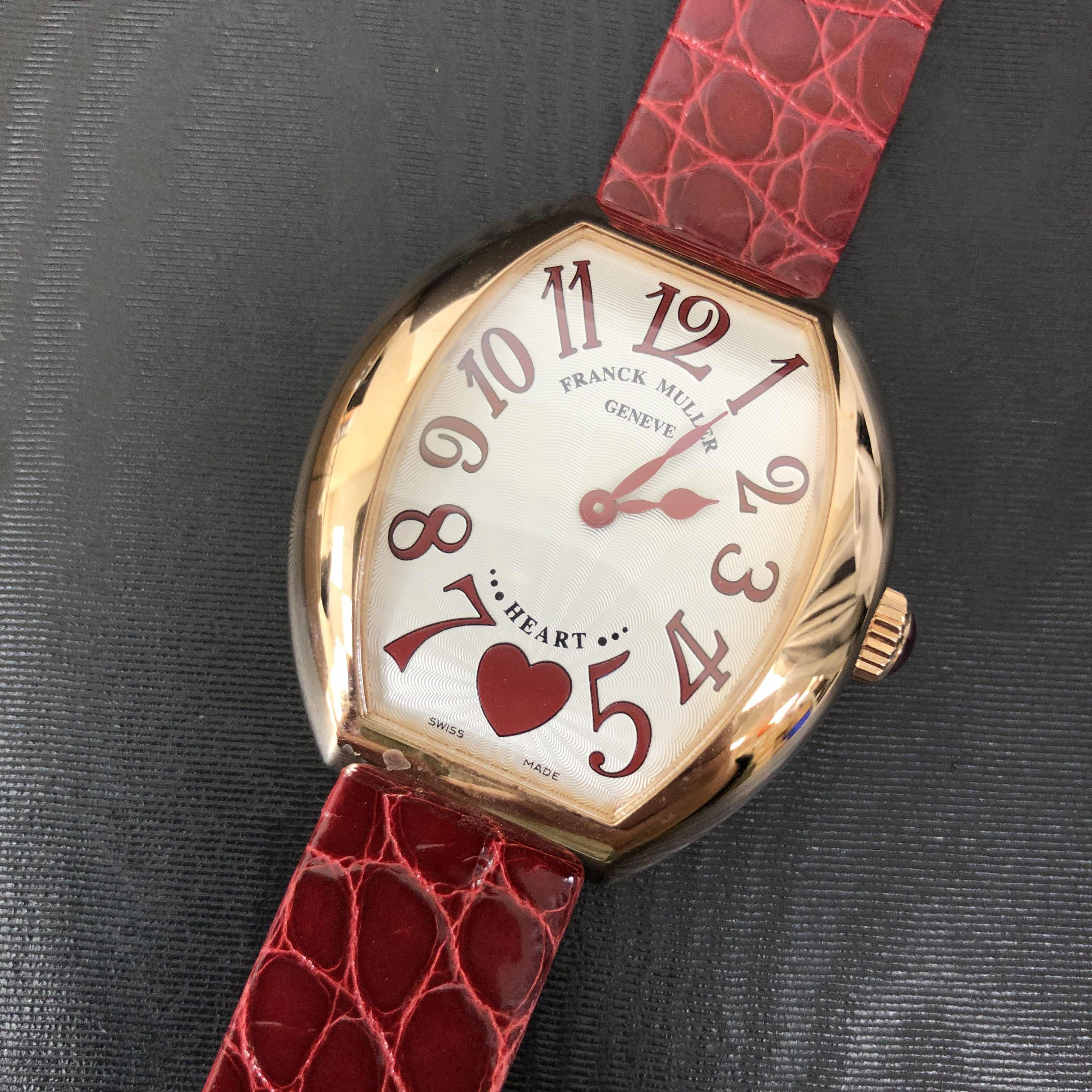 FRANCK MULLER HEART 5002 M QZ C 6H (5N)-RED STRAP 5