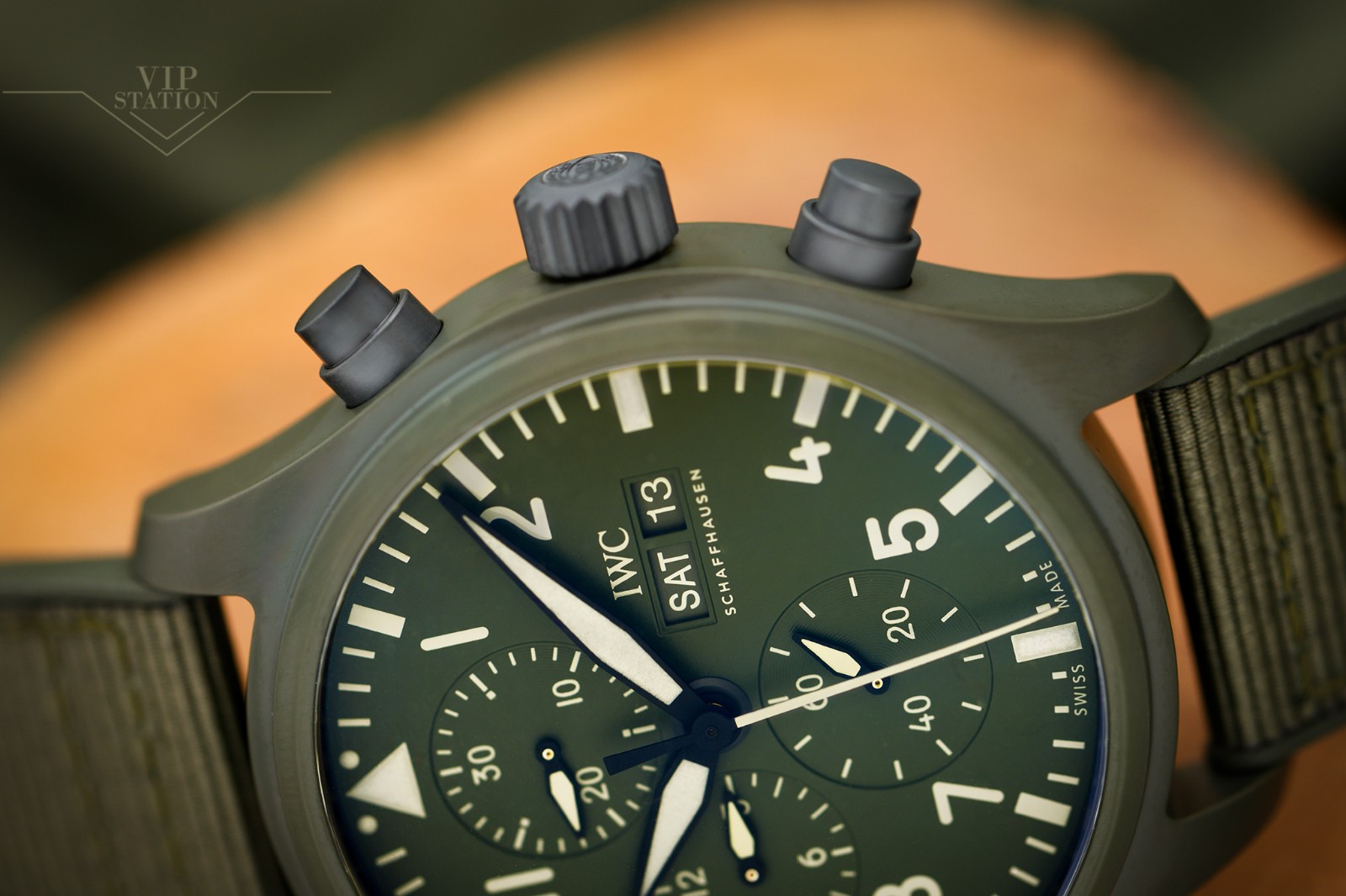 NEW IWC Pilots Watch Chronograph TOP GUN Edition Woodland IW389106 6
