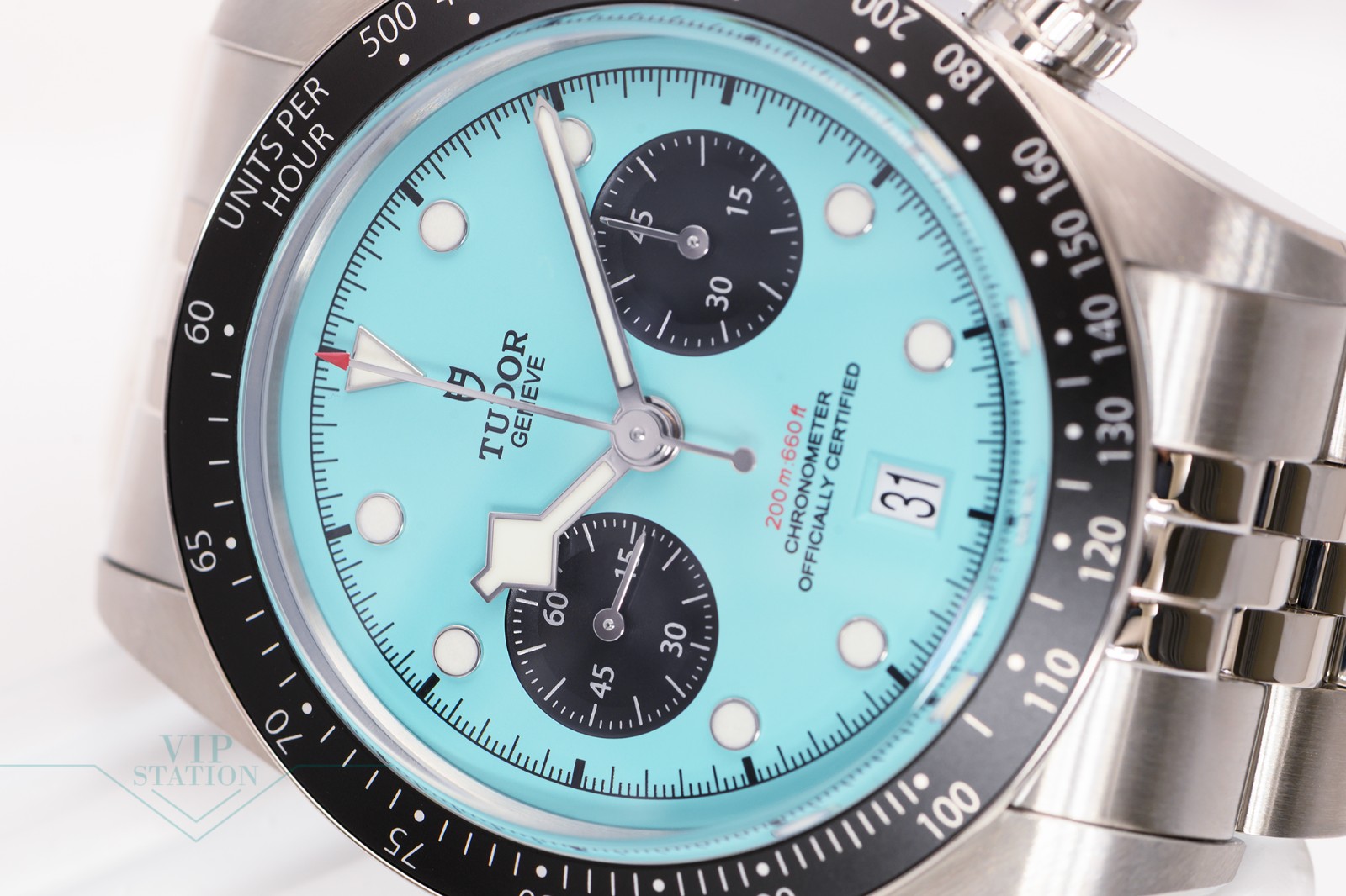 NEW TUDOR BLACK BAY CHRONO 79360N-0024 FLAMINGO BLUE TURQUOISE DIAL 7