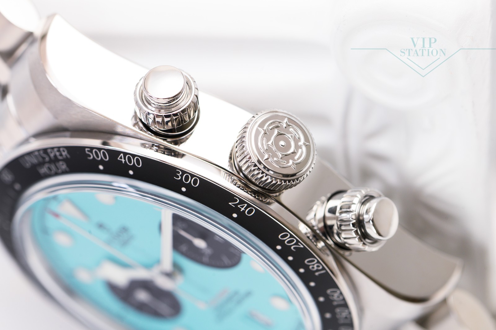 NEW TUDOR BLACK BAY CHRONO 79360N-0024 FLAMINGO BLUE TURQUOISE DIAL 8