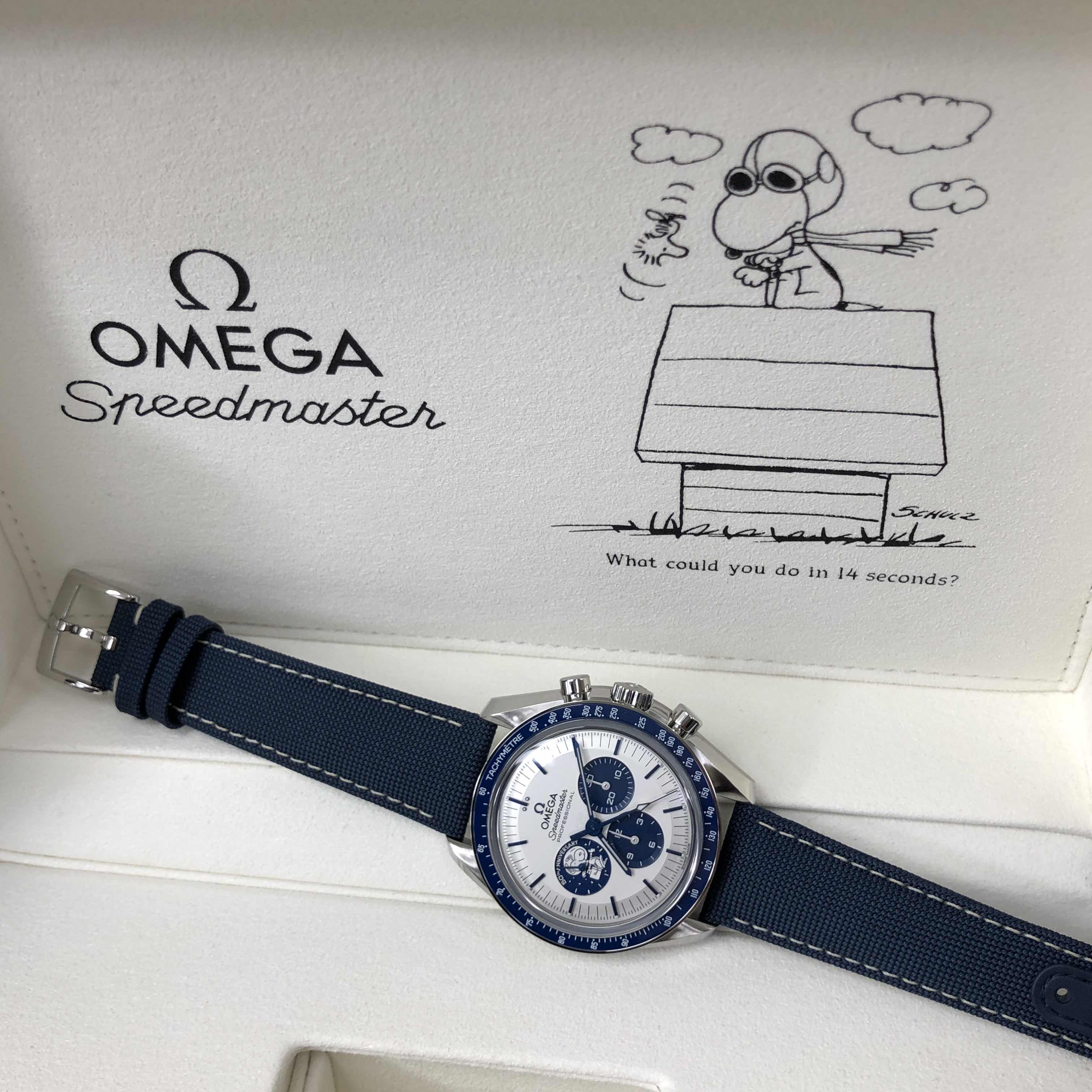NEW OMEGA SPEEDMASTER 310.32.42.50.02.001 SILVER SNOOPY AWARD APOLLO 13 MISSION 50TH ANNIVERSARY 8